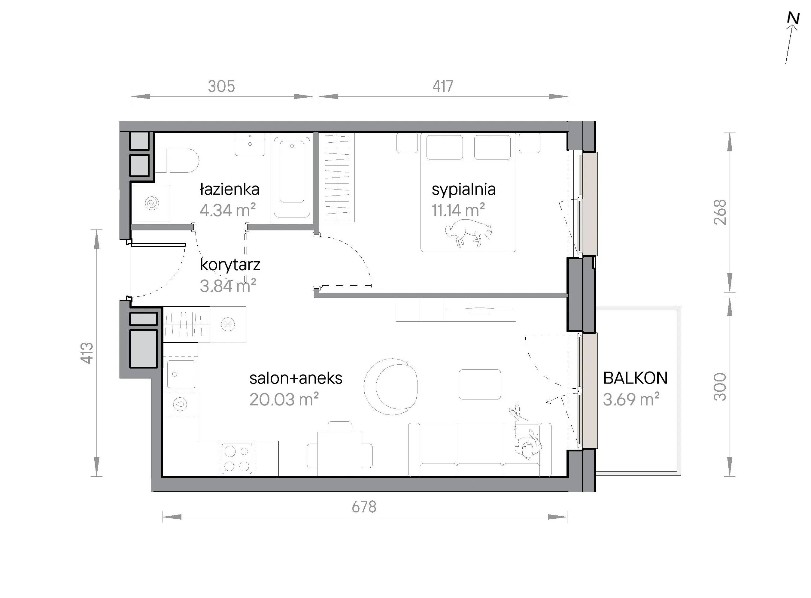 Przy Parku Vita – inwestycja Develia - lokal M2/1/2/20, budynek Etap I