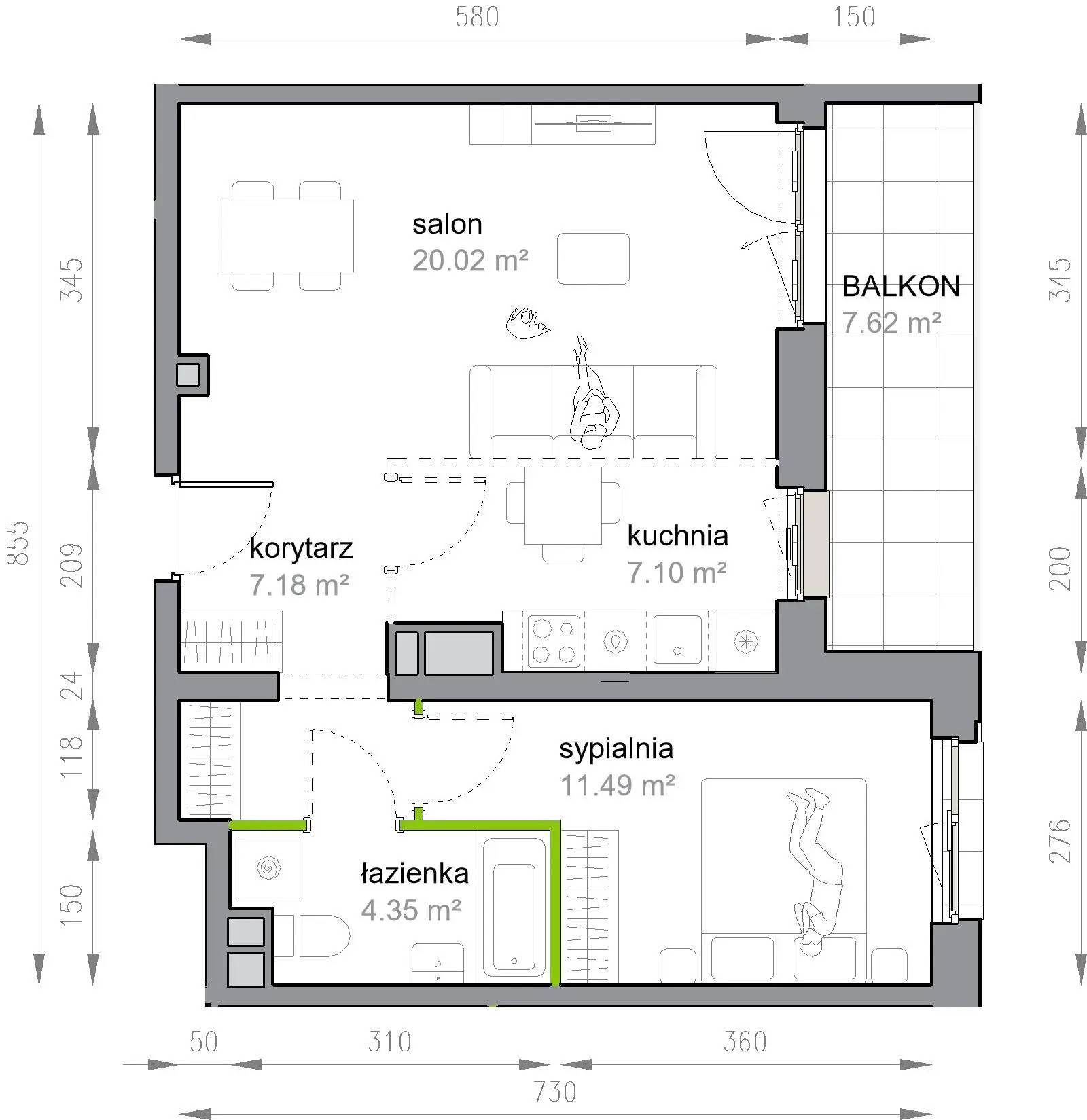 Przy Parku Vita – inwestycja Develia - lokal M3/1/1/5, budynek Etap III