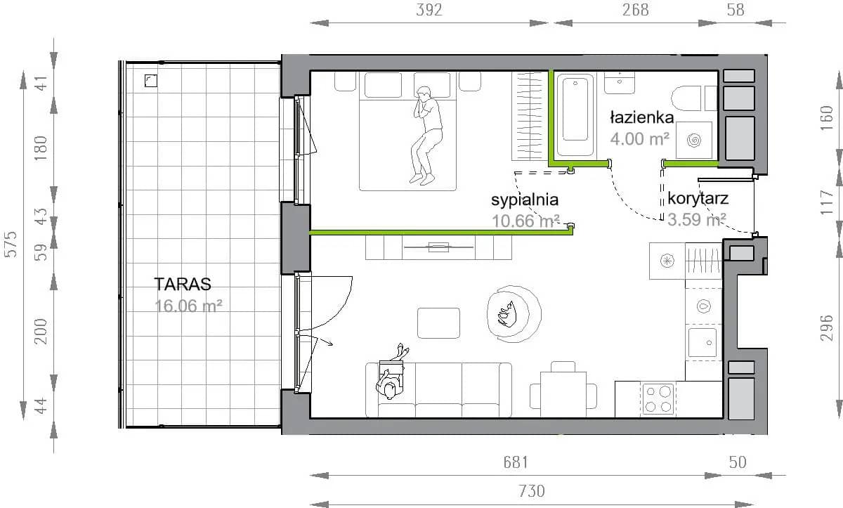 Przy Parku Vita – inwestycja Develia - lokal M3/1/1/10, budynek Etap III