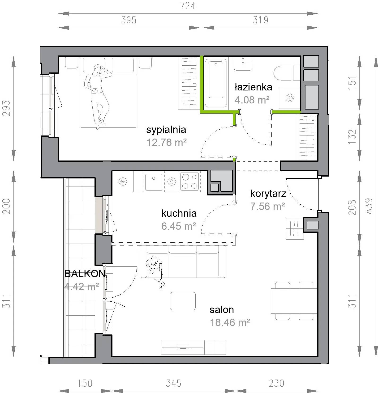 Przy Parku Vita – inwestycja Develia - lokal M3/1/1/12, budynek Etap III