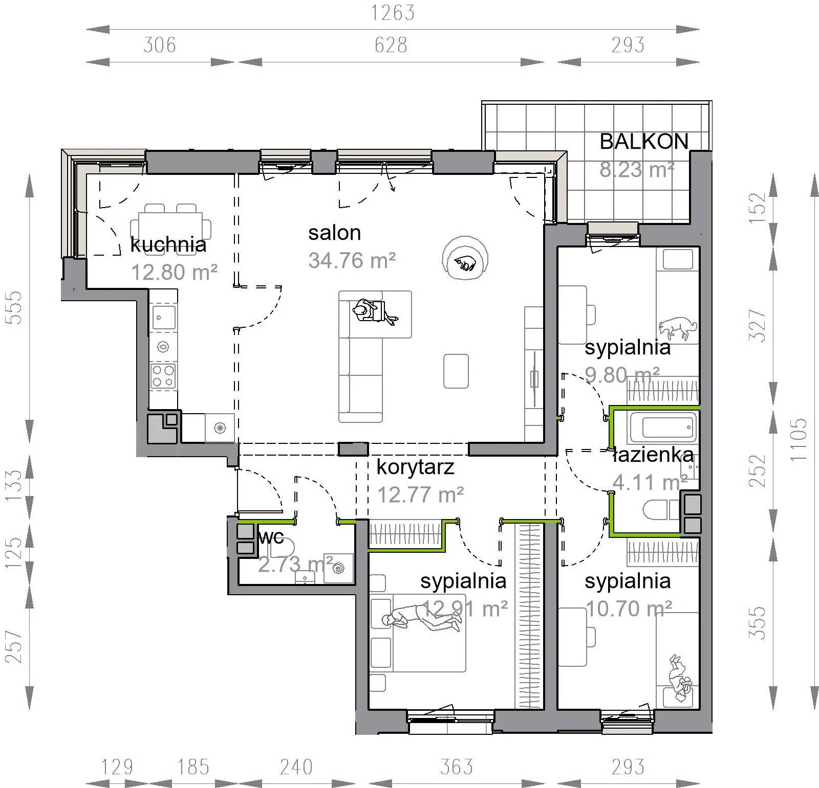 Przy Parku Vita – inwestycja Develia - lokal M3/2/1/5, budynek Etap III