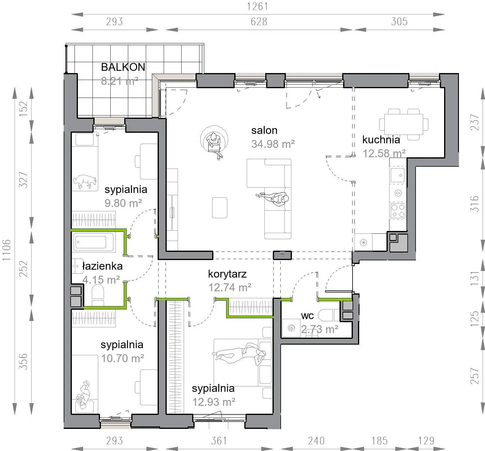 Przy Parku Vita – inwestycja Develia - lokal M3/2/1/8, budynek Etap III