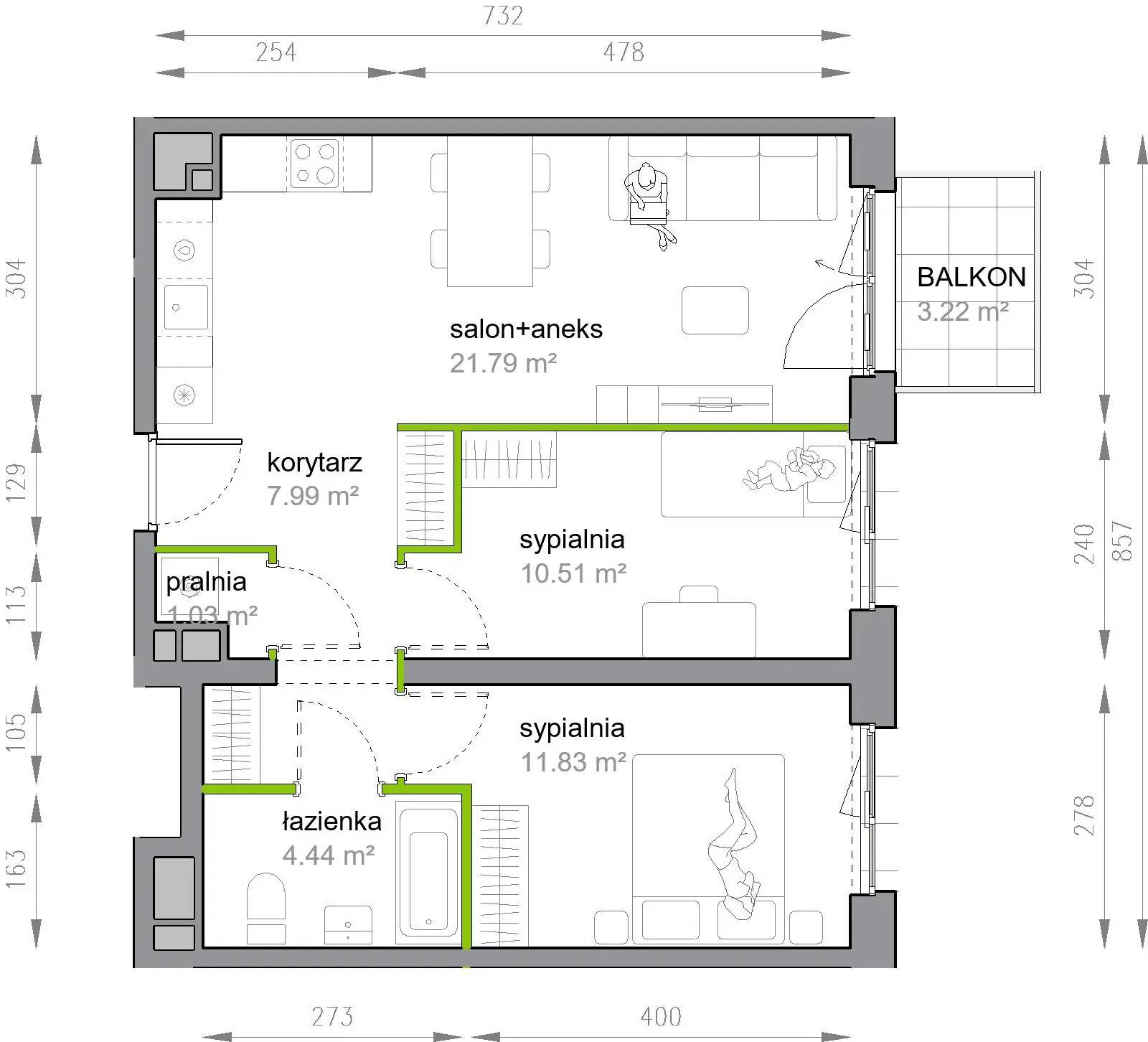 Przy Parku Vita – inwestycja Develia - lokal M3/3/1/10, budynek Etap III