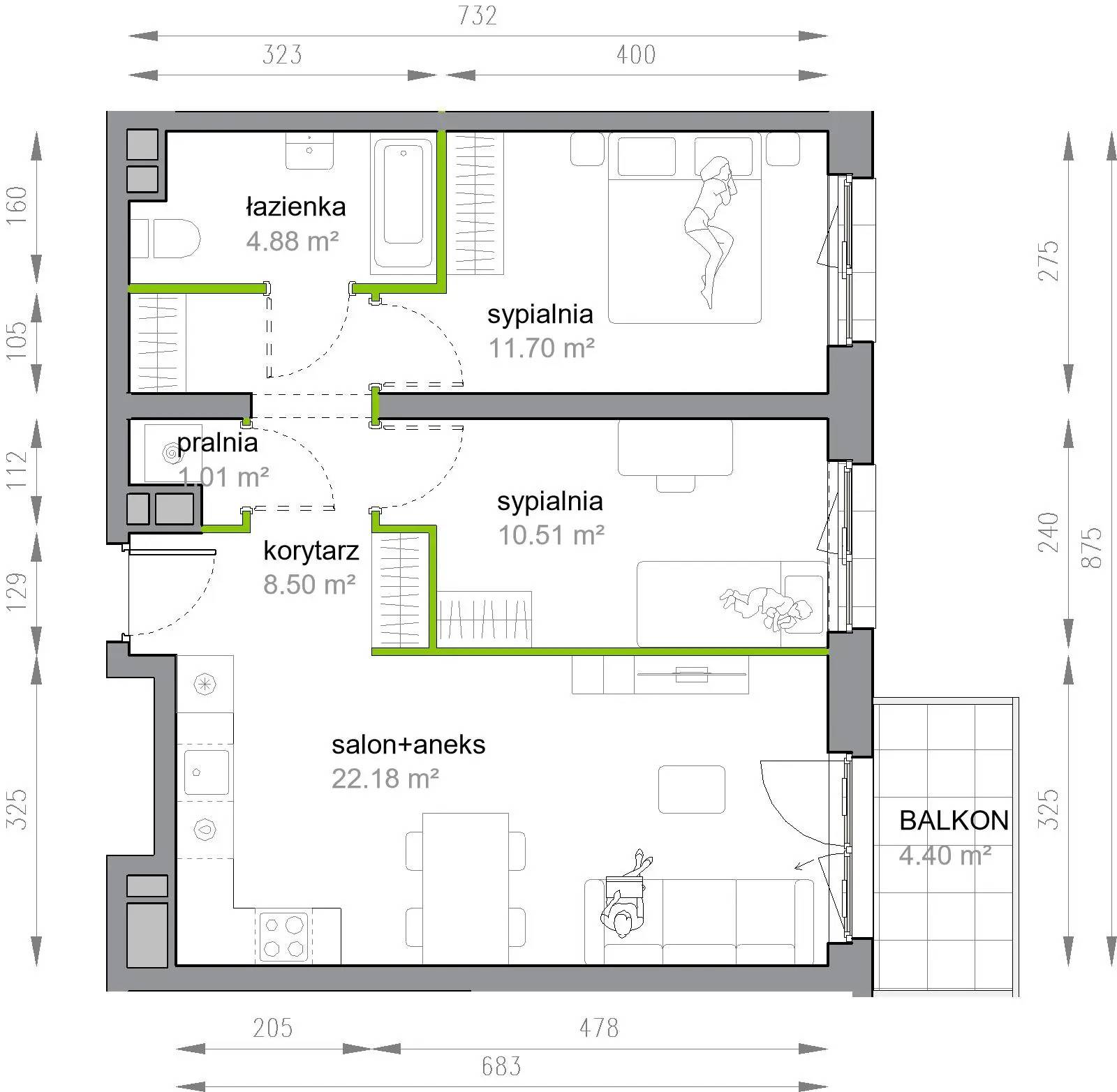 Przy Parku Vita – inwestycja Develia - lokal M3/3/1/11, budynek Etap III