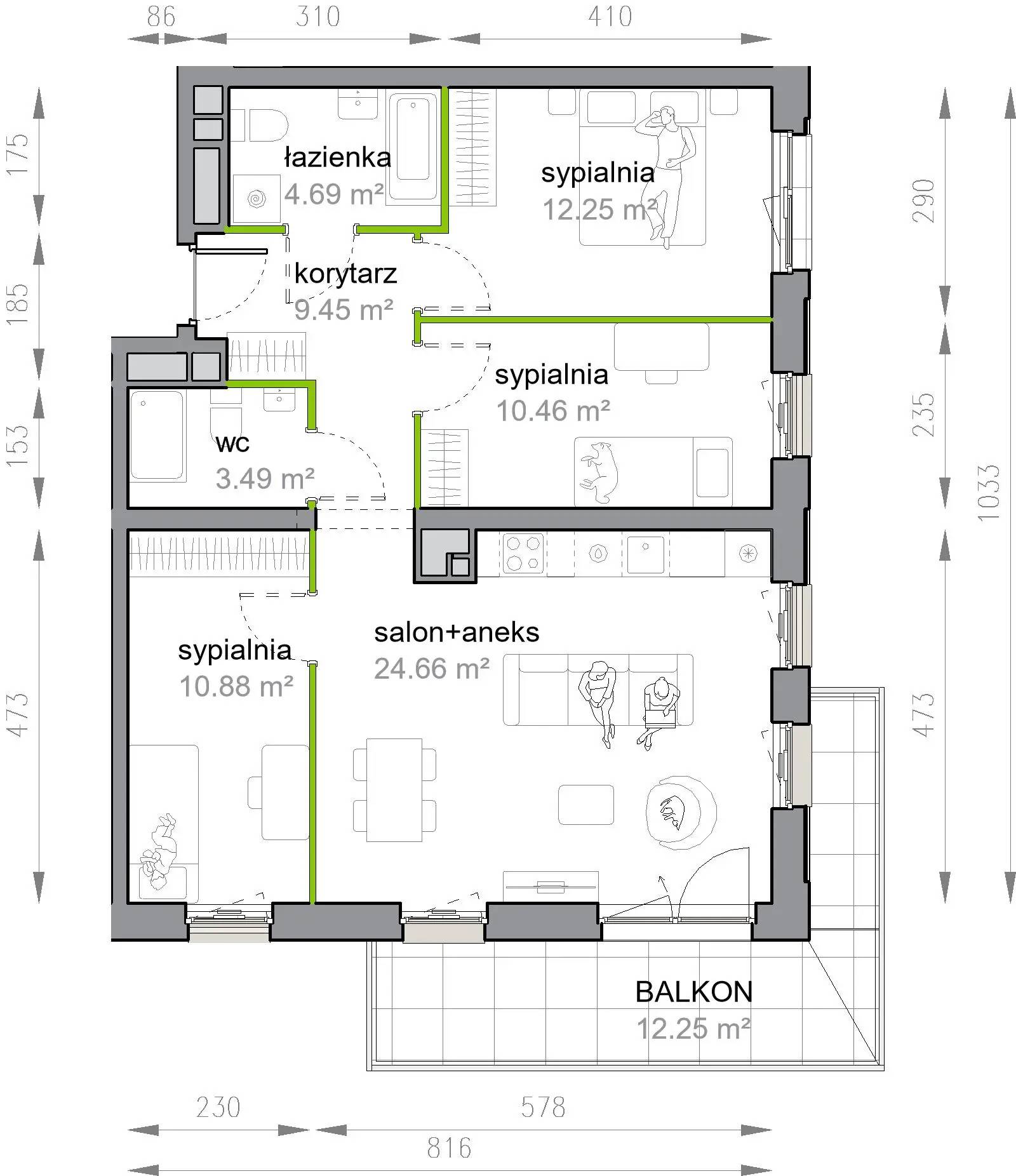 Przy Parku Vita – inwestycja Develia - lokal M3/1/2/17, budynek Etap III