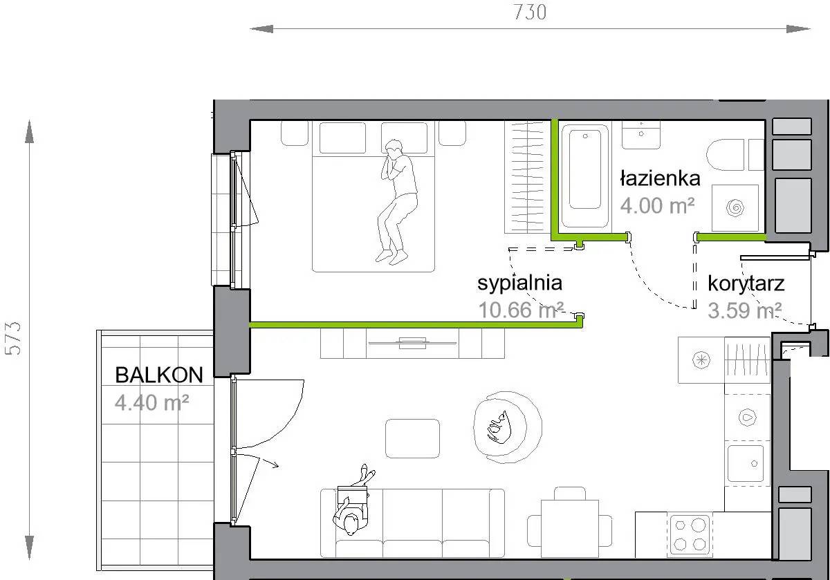Przy Parku Vita – inwestycja Develia - lokal M3/1/2/20, budynek Etap III