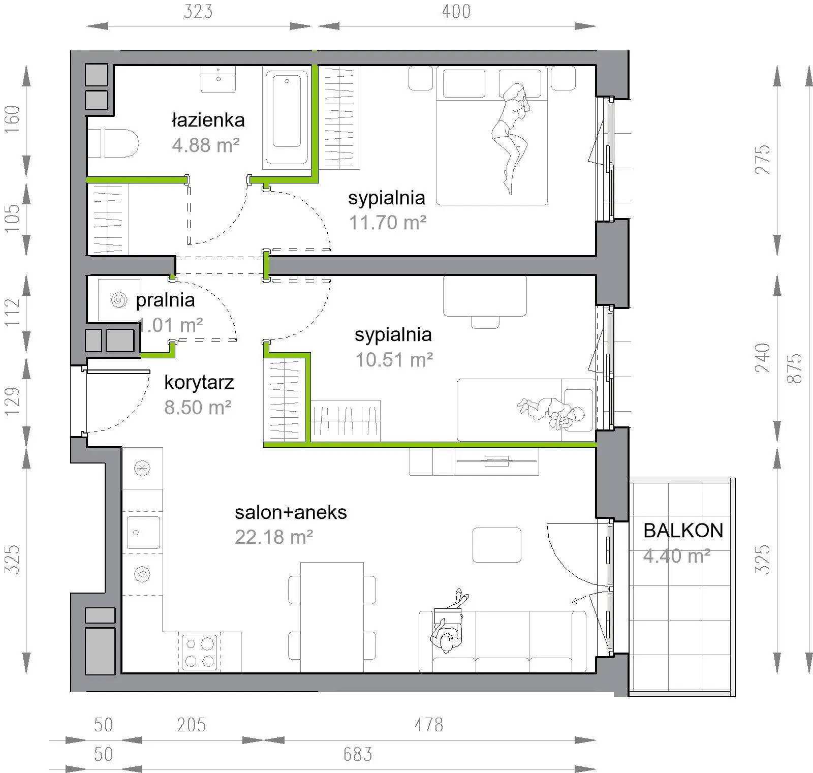 Przy Parku Vita – inwestycja Develia - lokal M3/3/2/21, budynek Etap III