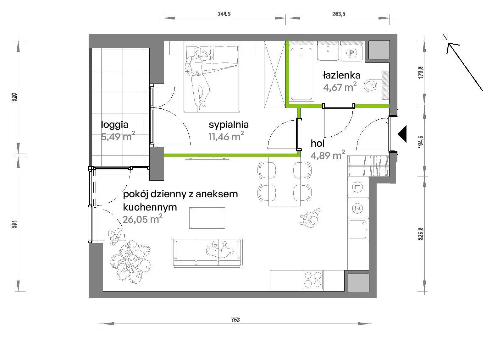 Ptasia Vita – inwestycja Develia - lokal AB.02.05, budynek Etap I