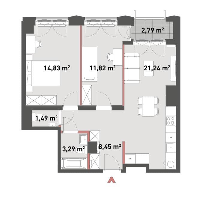 Żelazna 54 – inwestycja Matexi - lokal A.04.06, budynek 54