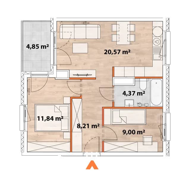 Apartamenty Portowa – inwestycja Matexi - lokal C.01.01, budynek 43