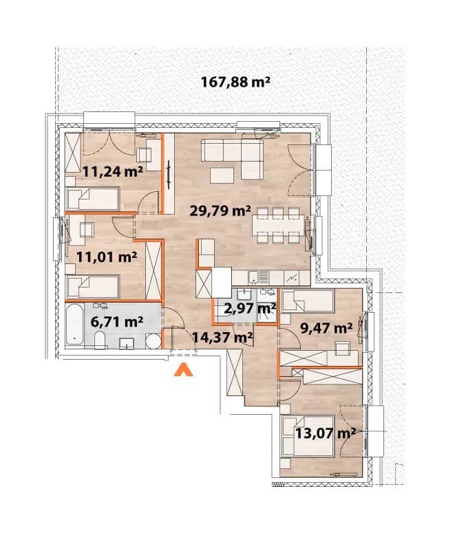 Apartamenty Portowa – inwestycja Matexi - lokal C.00.01, budynek 43