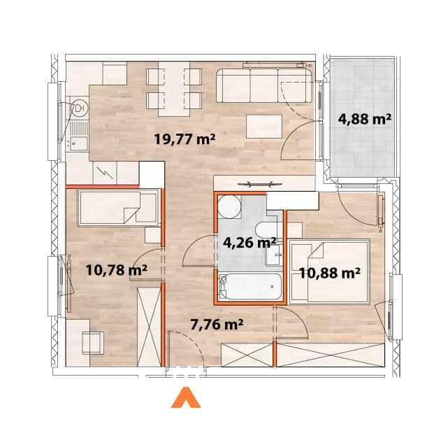 Apartamenty Portowa – inwestycja Matexi - lokal C.06.01, budynek 43