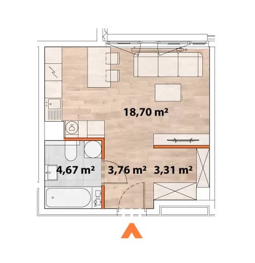 Apartamenty Portowa – inwestycja Matexi - lokal A.05.06, budynek 43