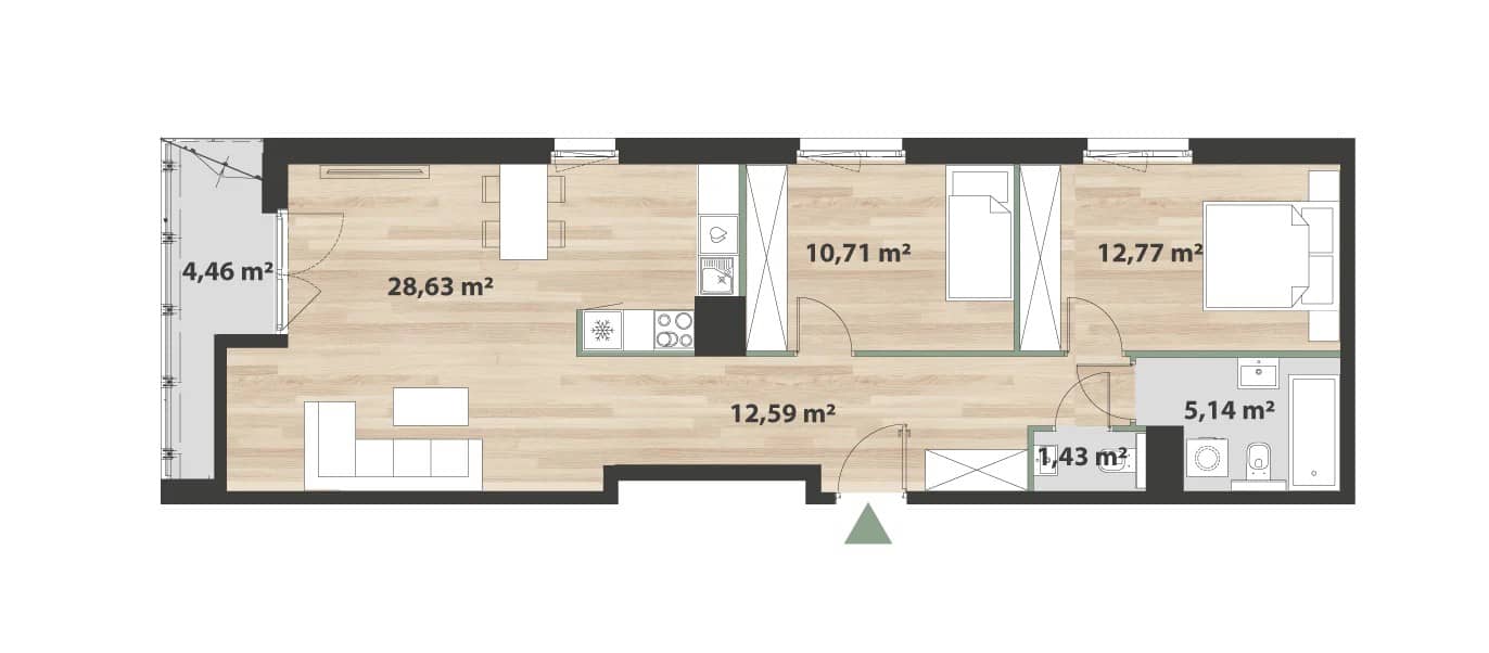 Bukowińska Mokotów – inwestycja Matexi - lokal F2.B.06.05, budynek II