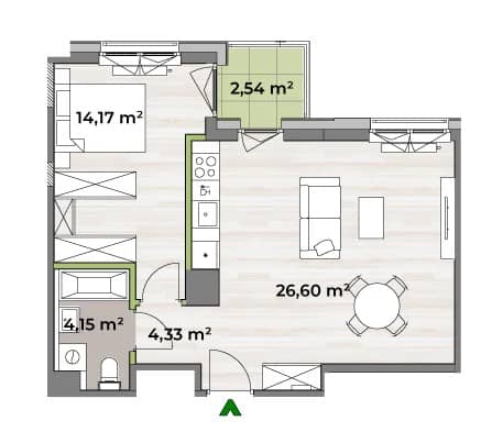 Verdea Żoliborz – inwestycja Matexi - lokal F1.A.04.06, budynek 6A