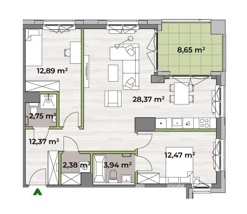 Verdea Żoliborz – inwestycja Matexi - lokal F1.A.05.05, budynek 6A