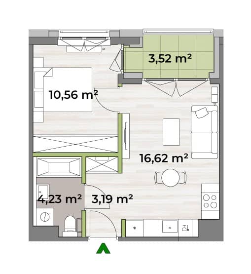 Verdea Żoliborz – inwestycja Matexi - lokal F1.B.02.04, budynek 6A
