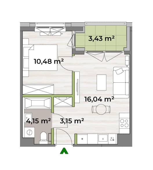 Verdea Żoliborz – inwestycja Matexi - lokal F1.B.01.05, budynek 6A