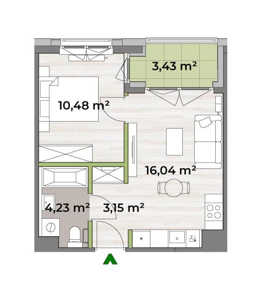 Verdea Żoliborz – inwestycja Matexi - lokal F1.B.04.05, budynek 6A