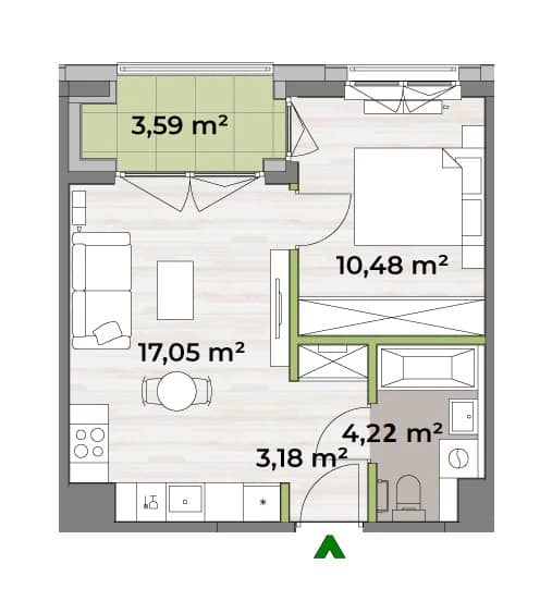 Verdea Żoliborz – inwestycja Matexi - lokal F1.B.05.03, budynek 6A