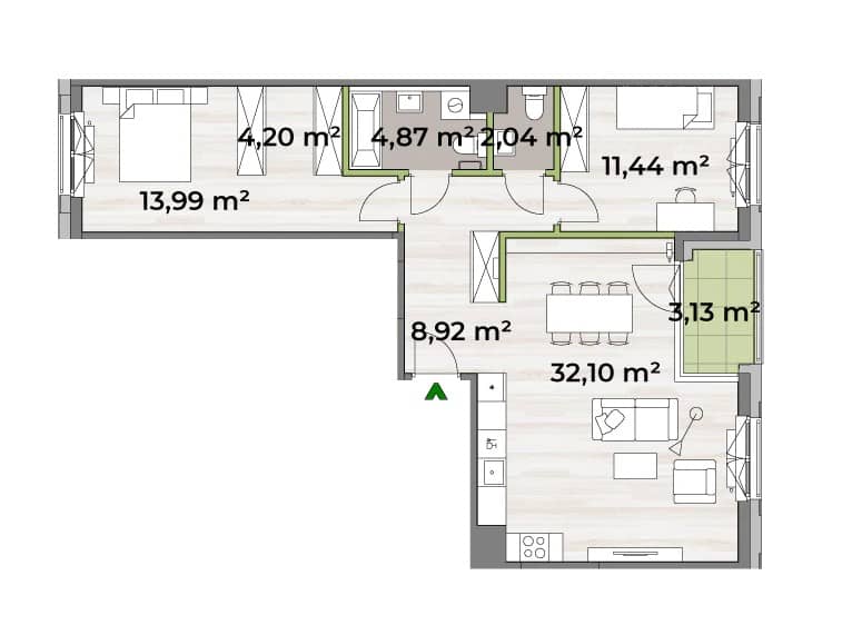 Verdea Żoliborz – inwestycja Matexi - lokal F1.B.02.06, budynek 6A