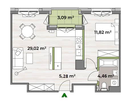 Verdea Żoliborz – inwestycja Matexi - lokal F1.A.02.03, budynek 6A