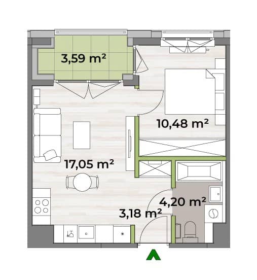 Verdea Żoliborz – inwestycja Matexi - lokal F1.B.01.03, budynek 6A