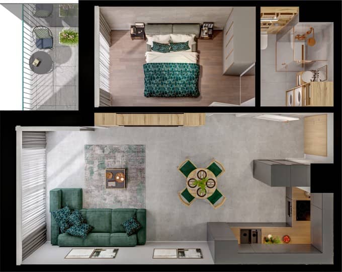 Cavallia II – inwestycja BPI Real Estate Poland - lokal B14_M206, budynek B14