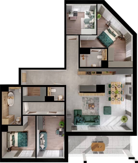 Cavallia II – inwestycja BPI Real Estate Poland - lokal B14_M302, budynek B14