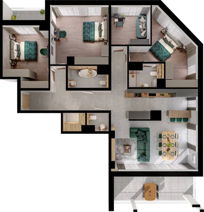 Cavallia II – inwestycja BPI Real Estate Poland - lokal B14_M401, budynek B14