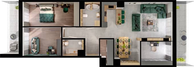 Cavallia II – inwestycja BPI Real Estate Poland - lokal B8_M413, budynek B8