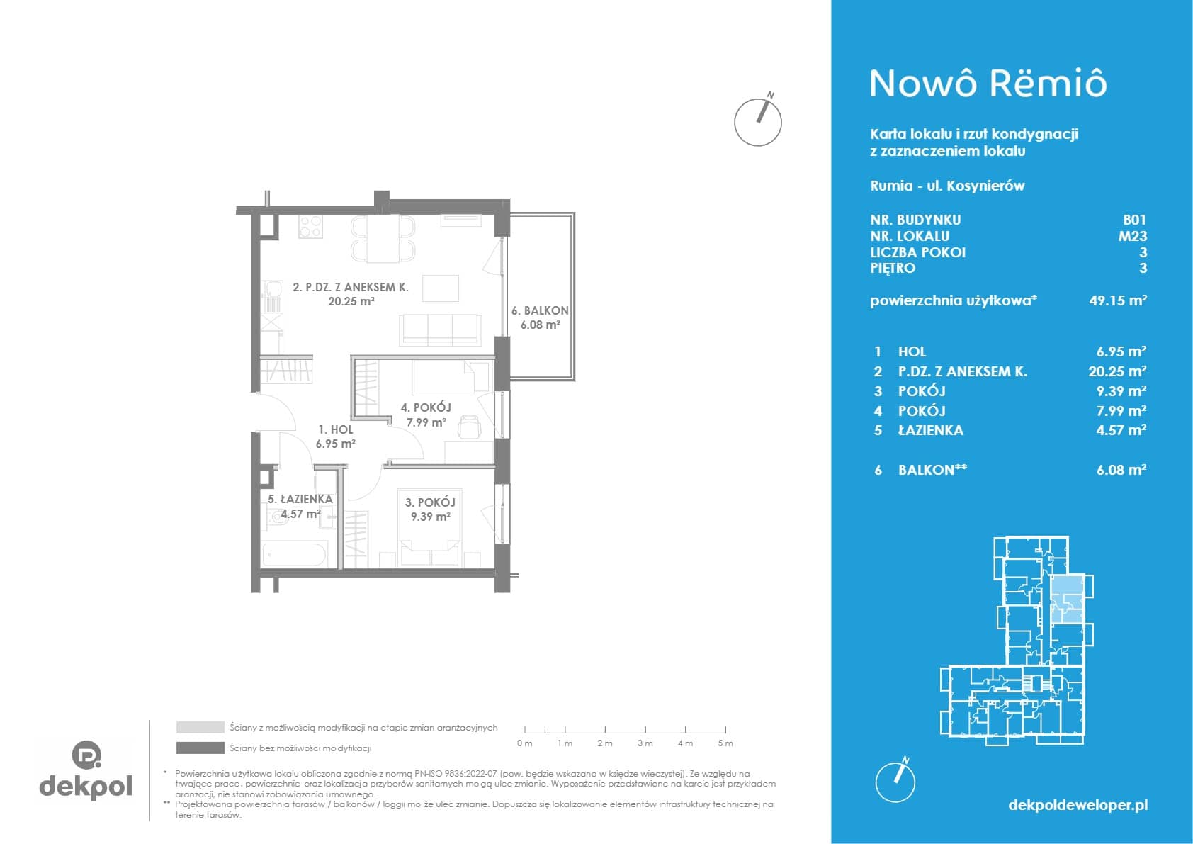 Nowa Rumia – inwestycja Dekpol Deweloper - lokal 2-M23, budynek 1