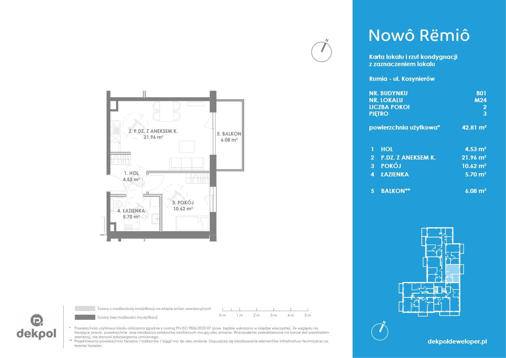 Nowa Rumia – inwestycja Dekpol Deweloper - lokal 2-M24, budynek 1
