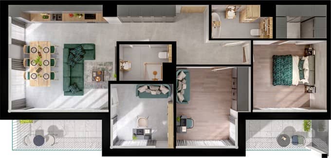 Cavallia II – inwestycja BPI Real Estate Poland - lokal B14_M304, budynek B14