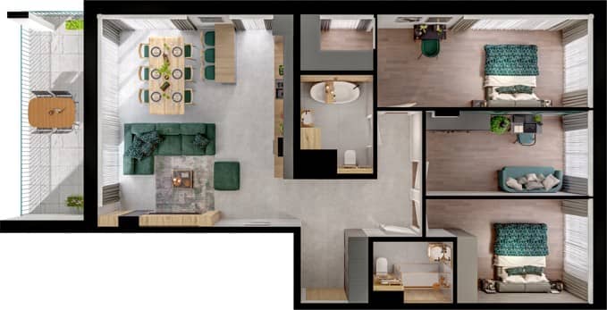 Cavallia II – inwestycja BPI Real Estate Poland - lokal B14_M307, budynek B14