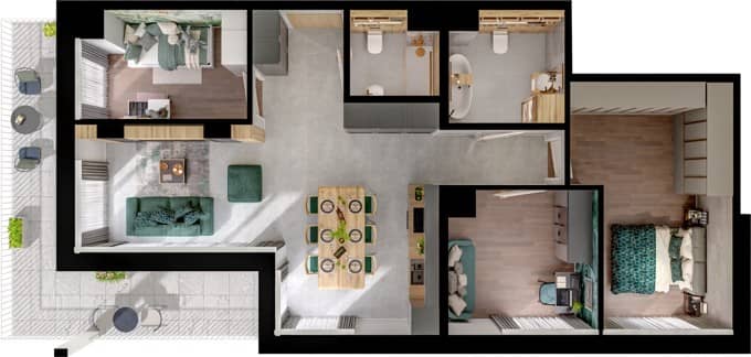Cavallia II – inwestycja BPI Real Estate Poland - lokal B14_M502, budynek B14