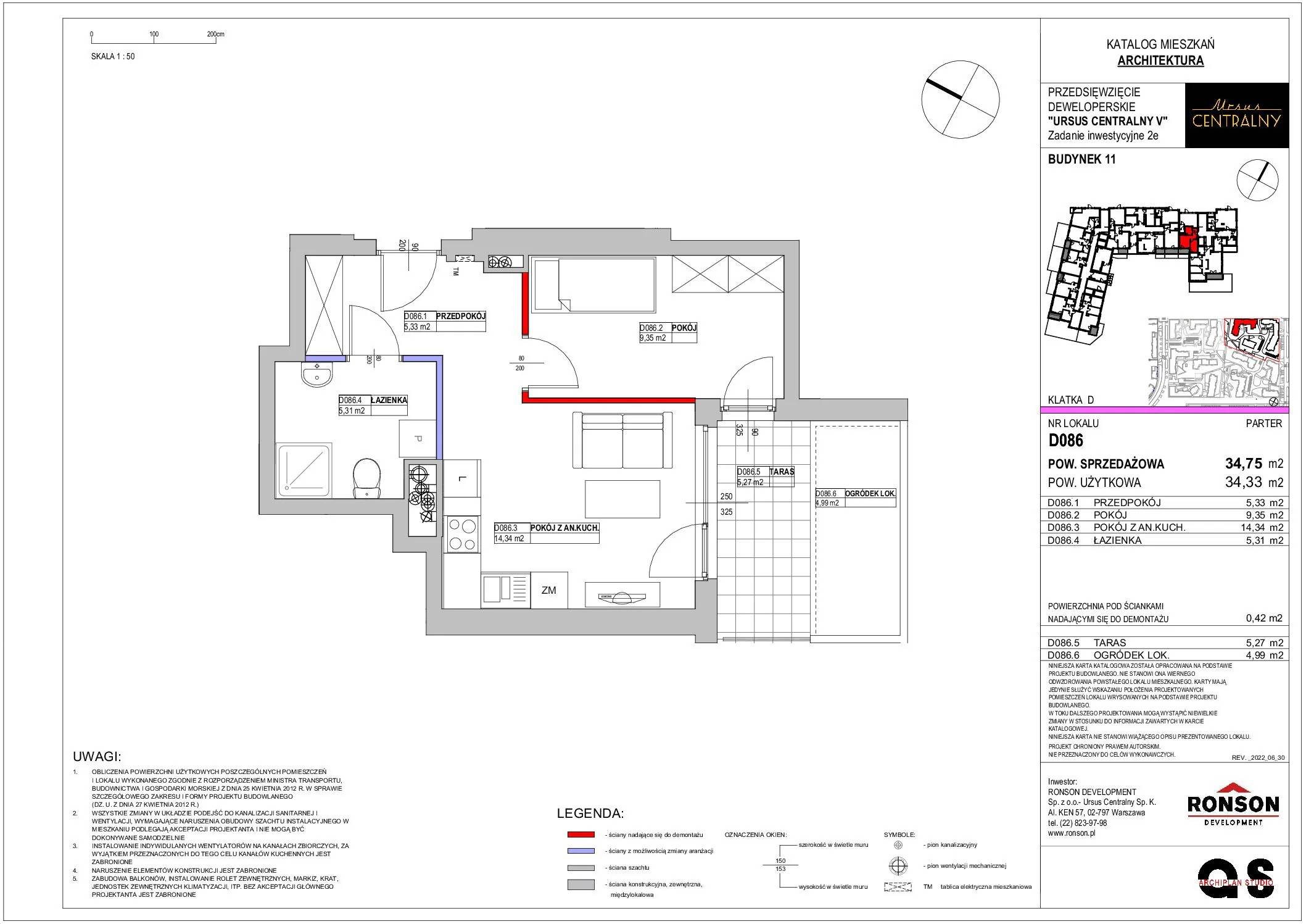 Ursus Centralny – inwestycja Ronson - lokal D086, budynek 11