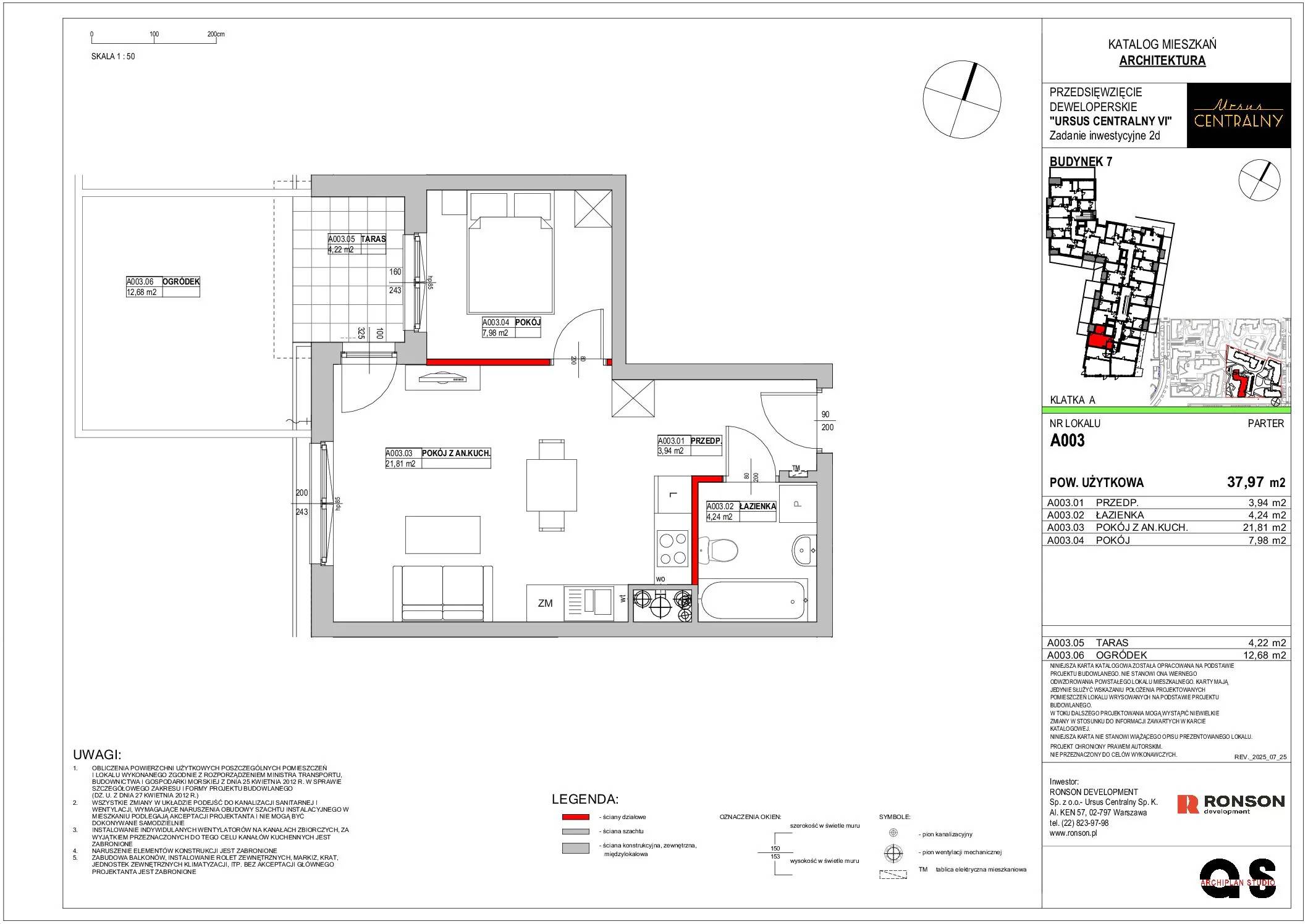Ursus Centralny – inwestycja Ronson - lokal A003, budynek 7