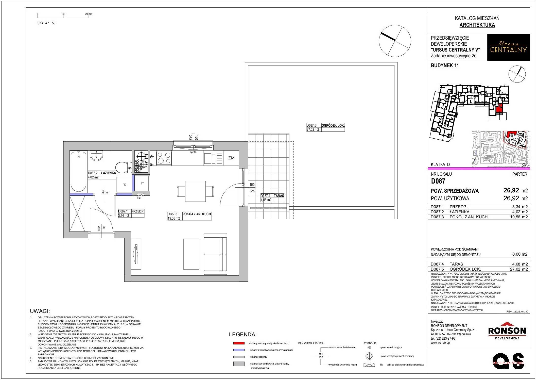 Ursus Centralny – inwestycja Ronson - lokal D087, budynek 11