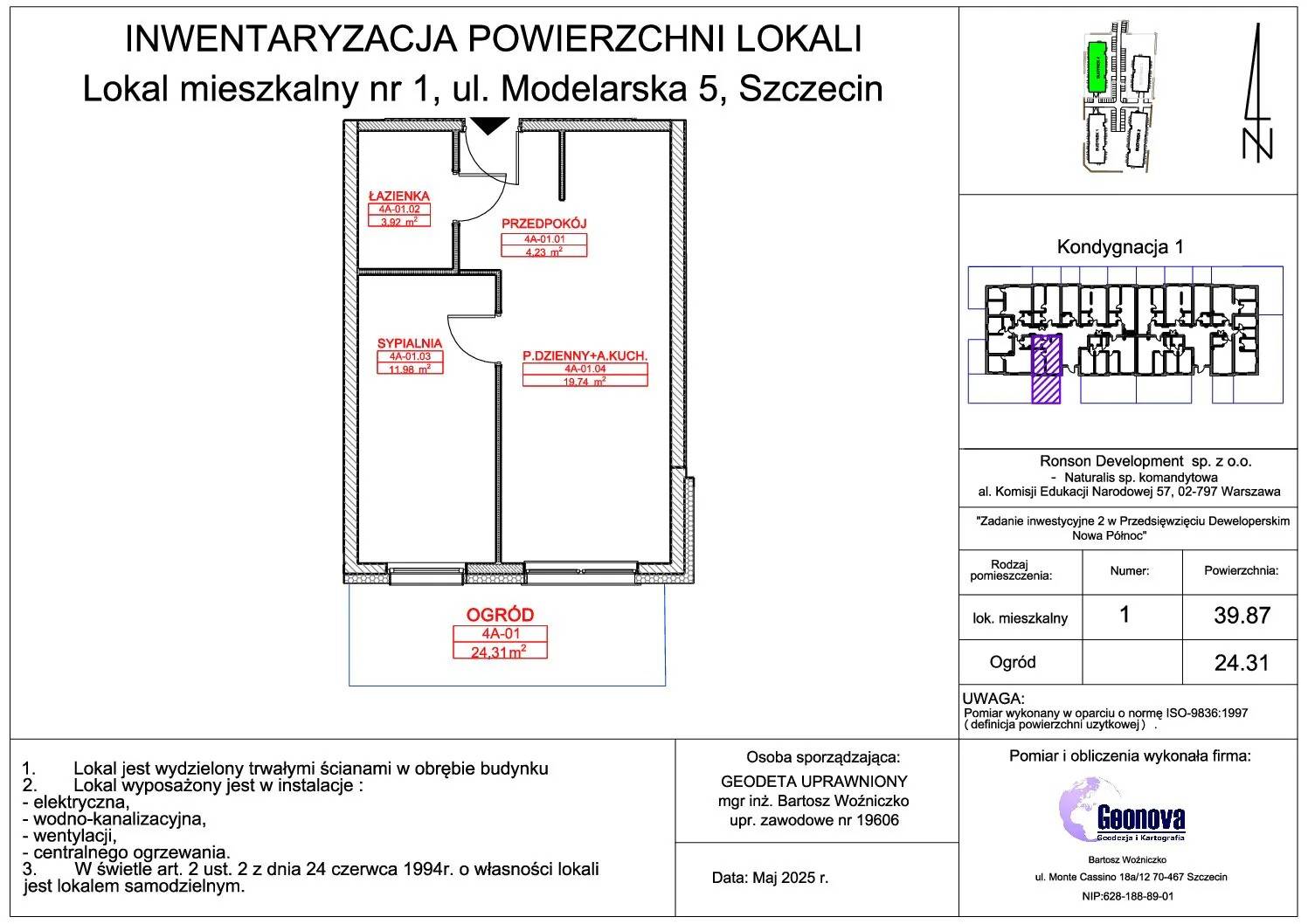 Nowa Północ – inwestycja Ronson - lokal 4A_01, budynek 4