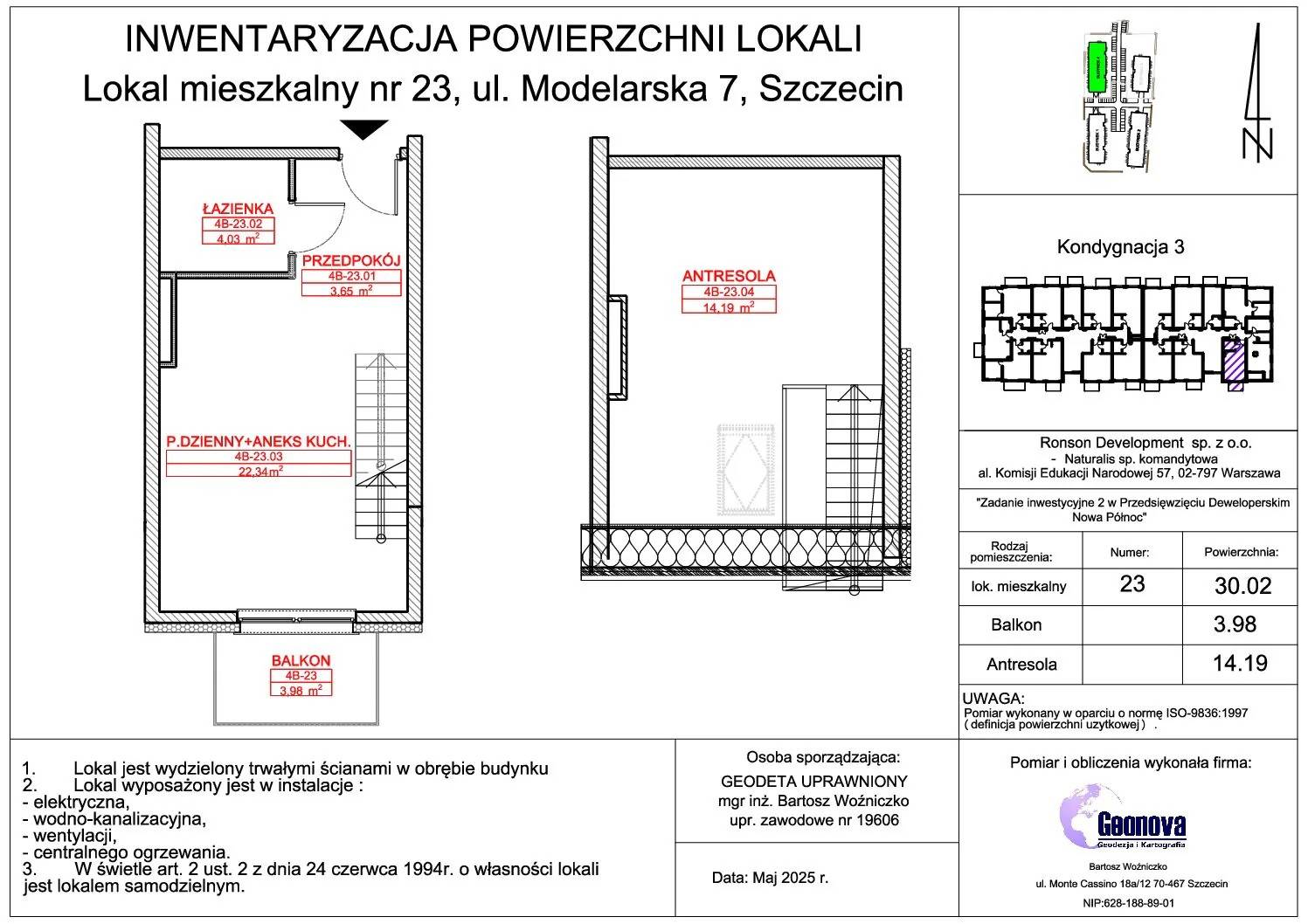 Nowa Północ – inwestycja Ronson - lokal 4B_23, budynek 4