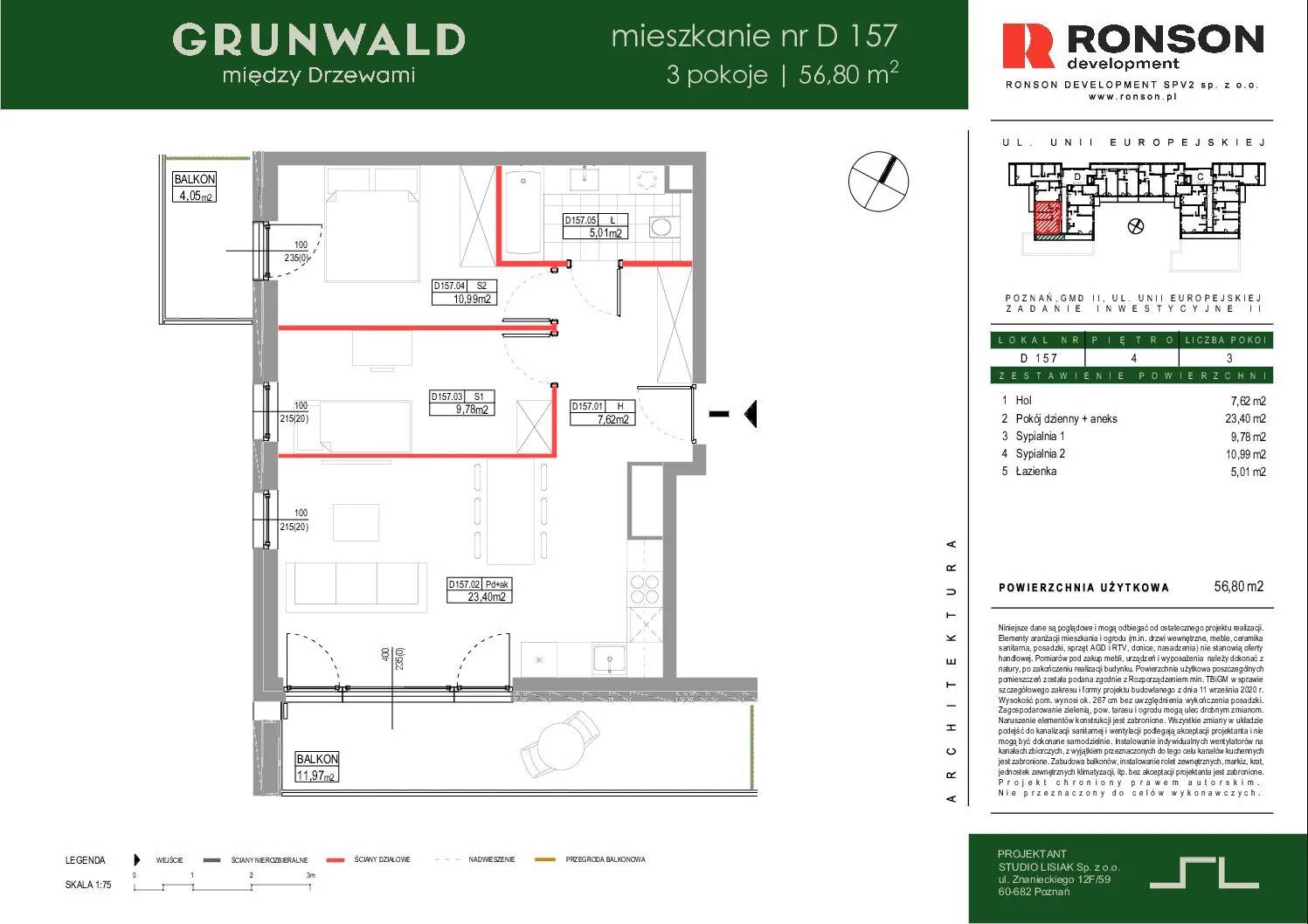 Grunwald Między Drzewami - lokal D157, budynek 2