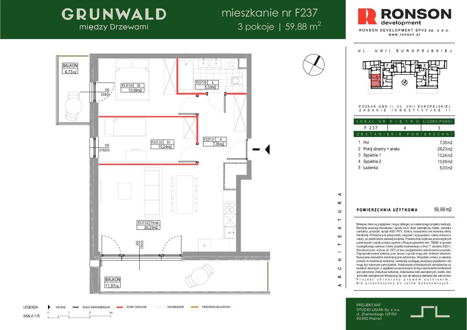 Grunwald Między Drzewami - lokal F237, budynek 3
