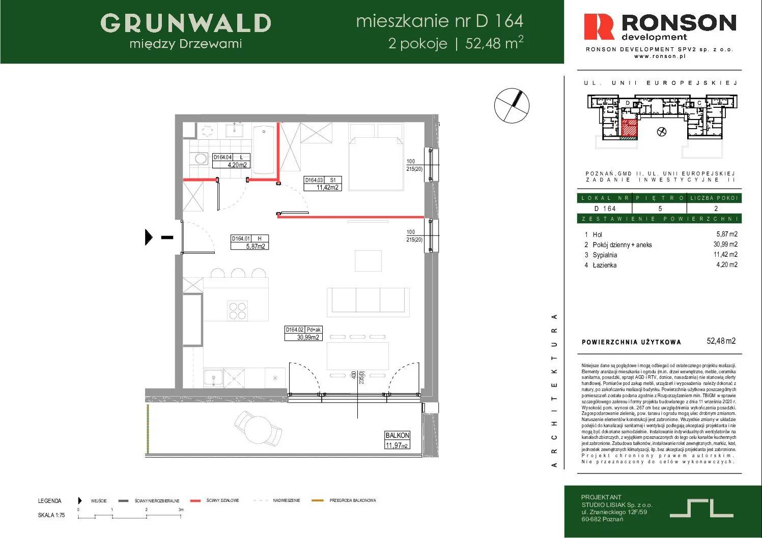 Grunwald Między Drzewami - lokal D164, budynek 2