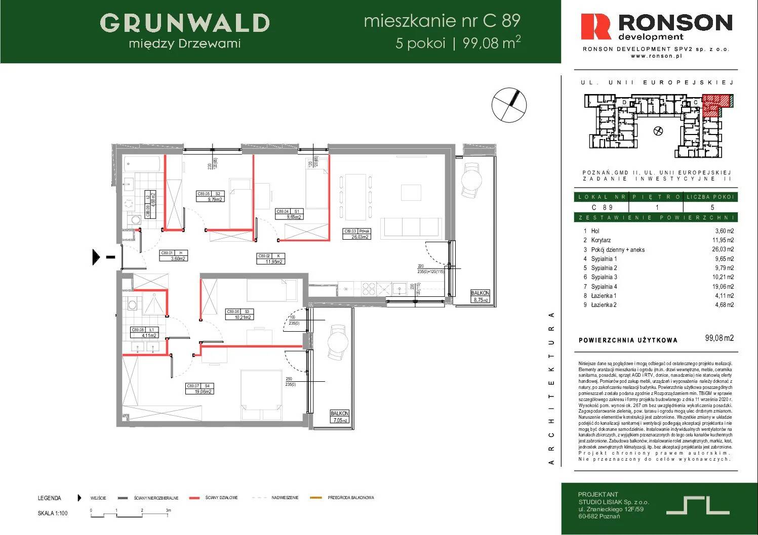 Grunwald Między Drzewami - lokal C089, budynek 2