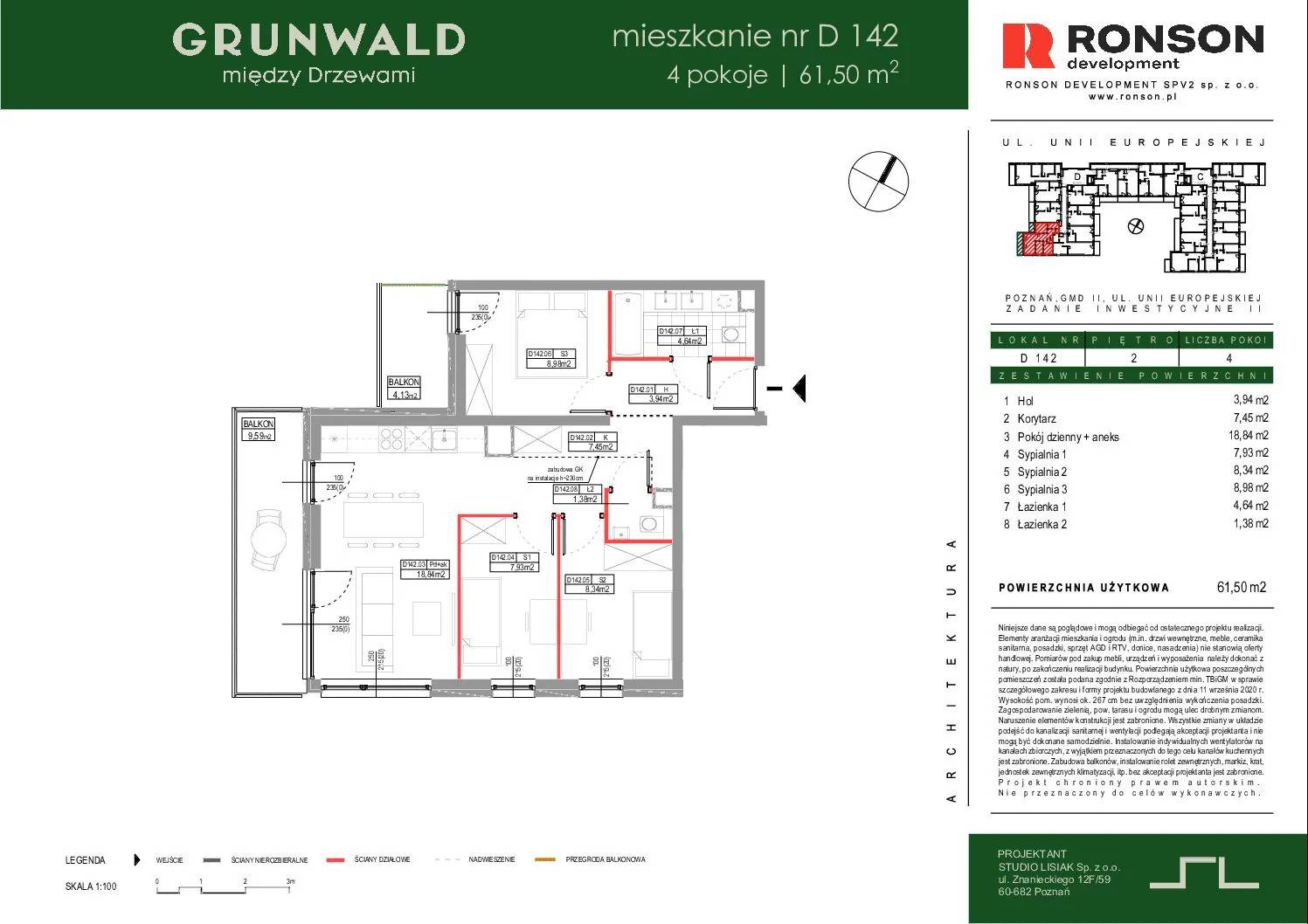 Grunwald Między Drzewami - lokal D142, budynek 2