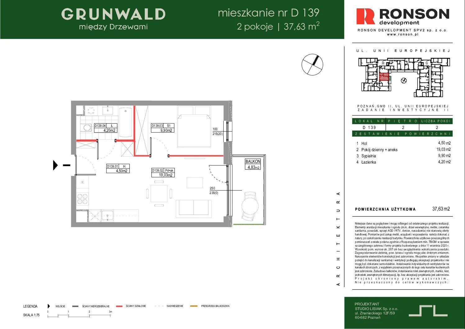 Grunwald Między Drzewami - lokal D139, budynek 2