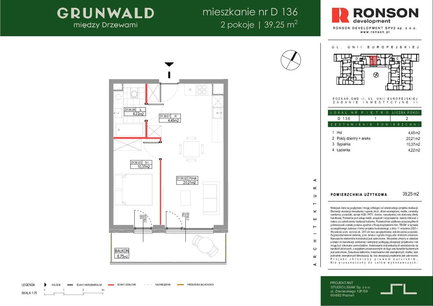 Grunwald Między Drzewami - lokal D136, budynek 2