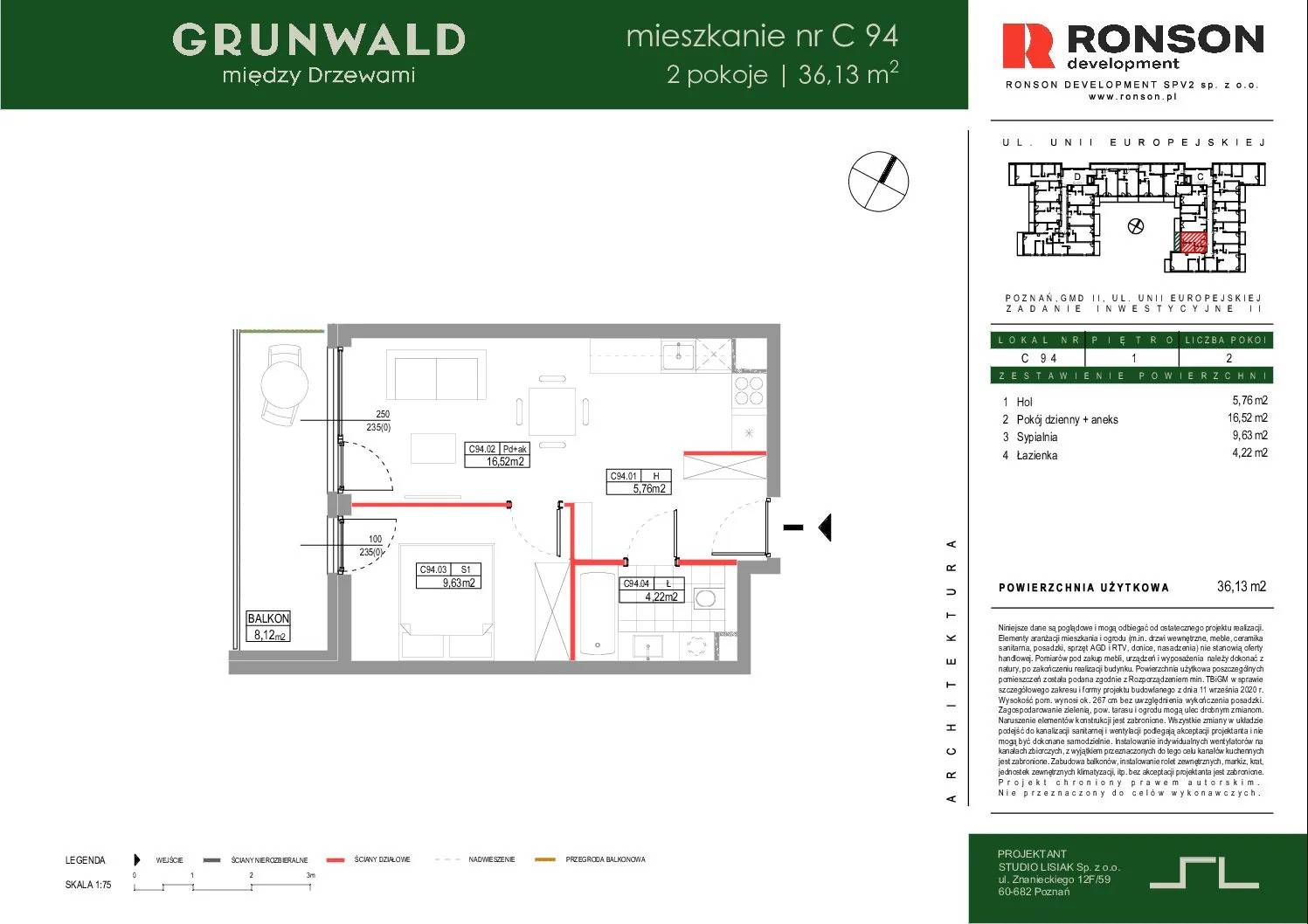 Grunwald Między Drzewami - lokal C094, budynek 2