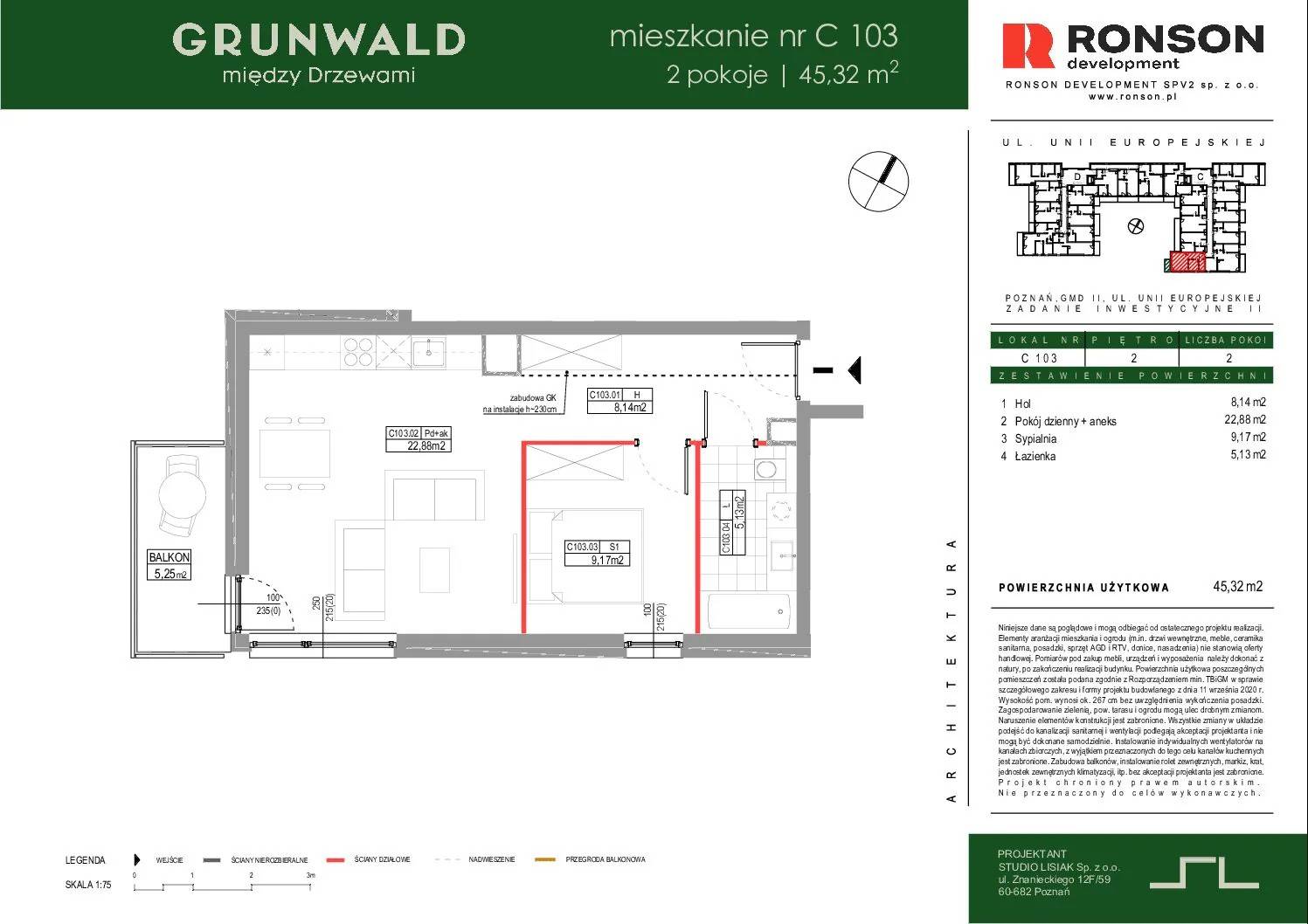 Grunwald Między Drzewami - lokal C103, budynek 2
